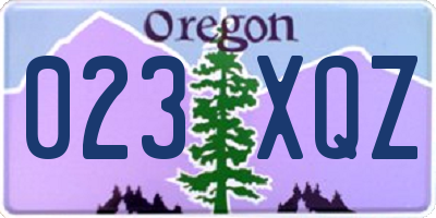OR license plate 023XQZ
