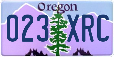 OR license plate 023XRC