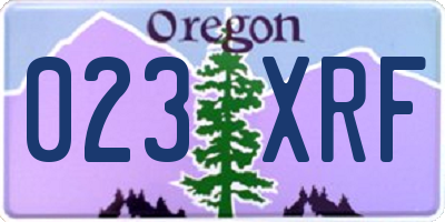 OR license plate 023XRF
