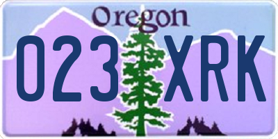 OR license plate 023XRK