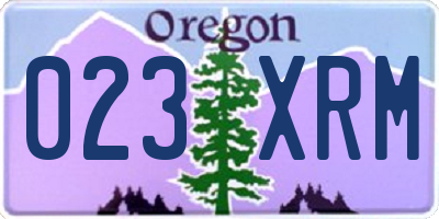 OR license plate 023XRM