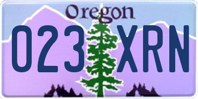 OR license plate 023XRN
