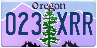 OR license plate 023XRR