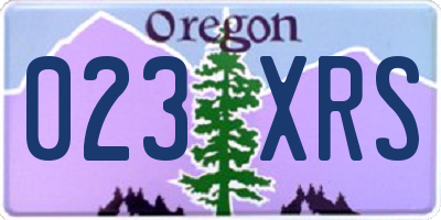 OR license plate 023XRS