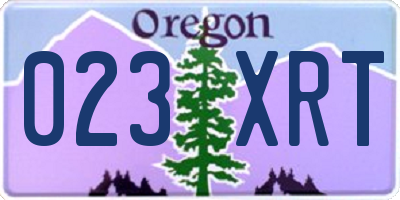 OR license plate 023XRT