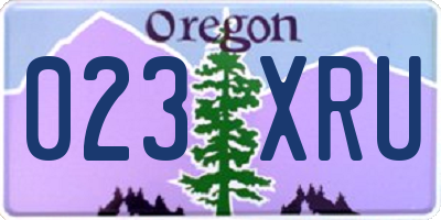 OR license plate 023XRU