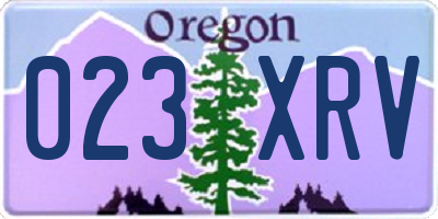 OR license plate 023XRV