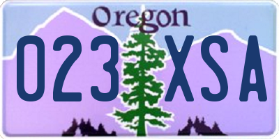 OR license plate 023XSA