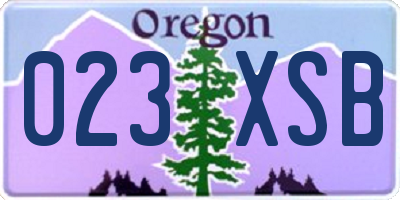 OR license plate 023XSB