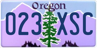 OR license plate 023XSC