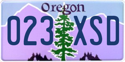 OR license plate 023XSD