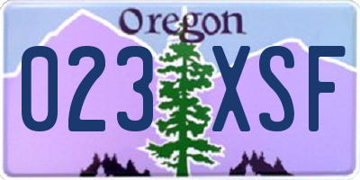 OR license plate 023XSF