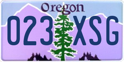 OR license plate 023XSG