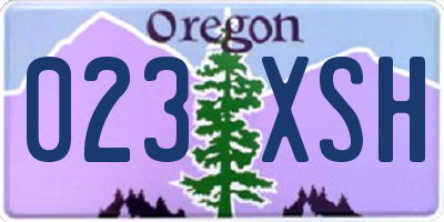 OR license plate 023XSH
