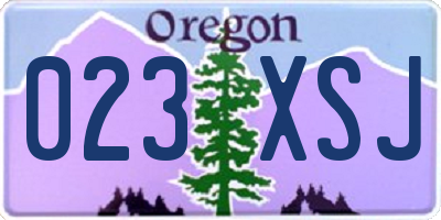 OR license plate 023XSJ