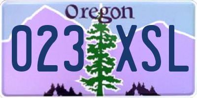 OR license plate 023XSL