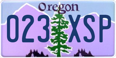 OR license plate 023XSP