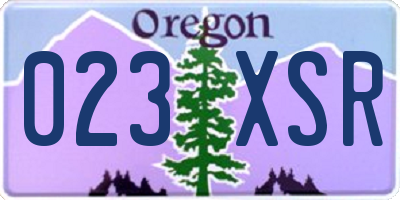 OR license plate 023XSR