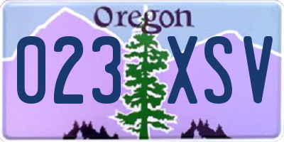 OR license plate 023XSV