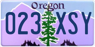 OR license plate 023XSY