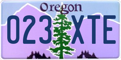 OR license plate 023XTE