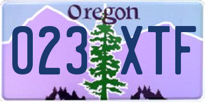 OR license plate 023XTF