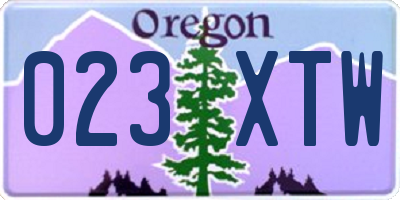 OR license plate 023XTW