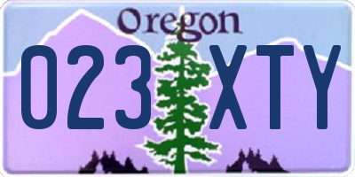 OR license plate 023XTY