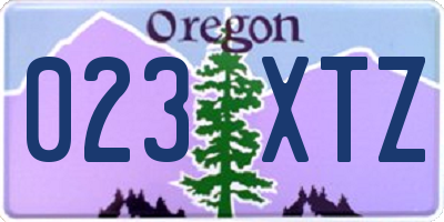 OR license plate 023XTZ