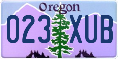 OR license plate 023XUB