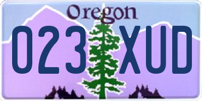 OR license plate 023XUD