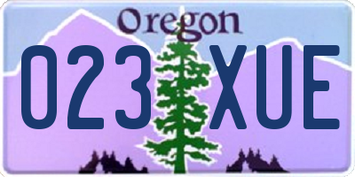 OR license plate 023XUE