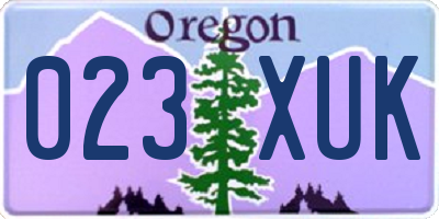 OR license plate 023XUK