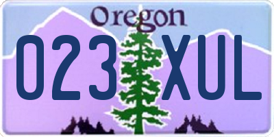 OR license plate 023XUL