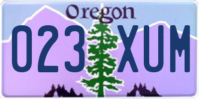 OR license plate 023XUM