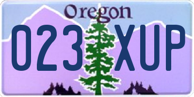OR license plate 023XUP