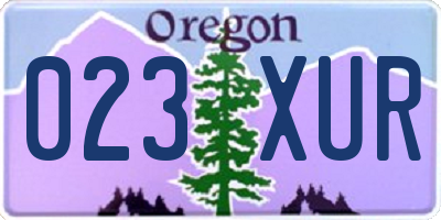 OR license plate 023XUR