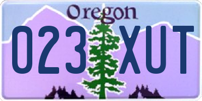 OR license plate 023XUT