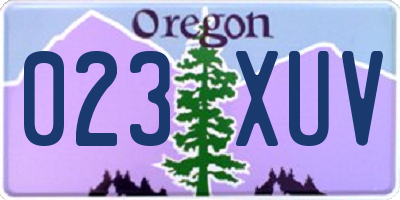 OR license plate 023XUV