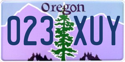 OR license plate 023XUY