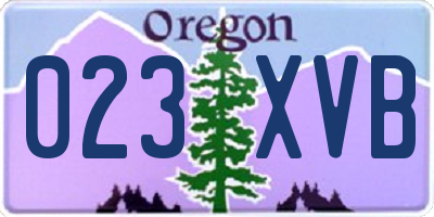 OR license plate 023XVB