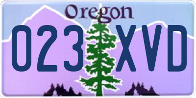 OR license plate 023XVD