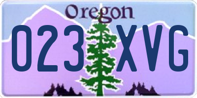 OR license plate 023XVG