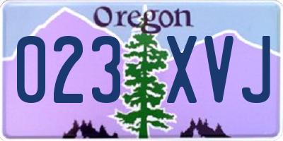 OR license plate 023XVJ