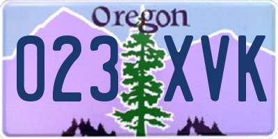 OR license plate 023XVK