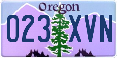 OR license plate 023XVN