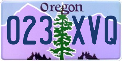 OR license plate 023XVQ