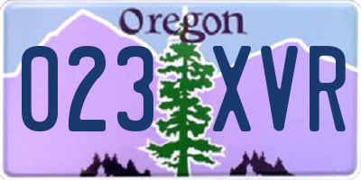 OR license plate 023XVR