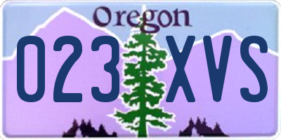 OR license plate 023XVS