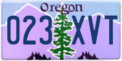 OR license plate 023XVT